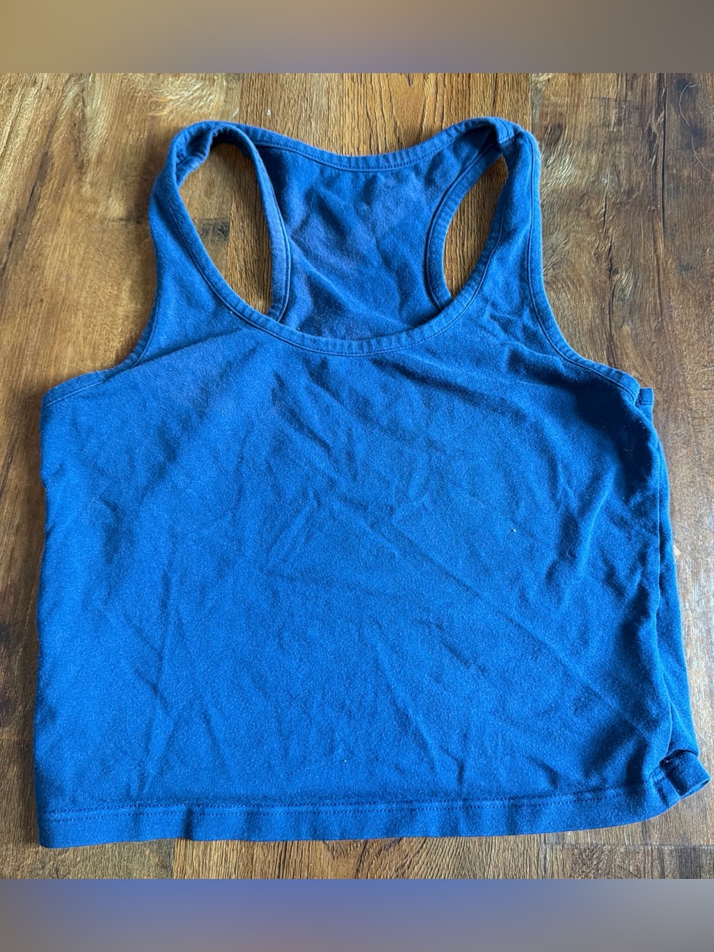 Blue Racerback Crop Tank Top